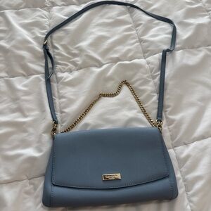 Kate Spade Blue Crossbody Bag with Gold Chain